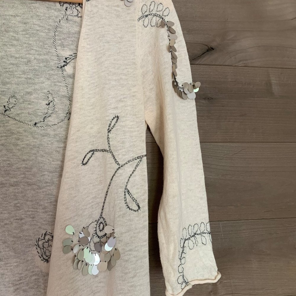KNITTED & KNOTTED Sequin Cardigan Sweater Knit Top - Picture 2 of 5